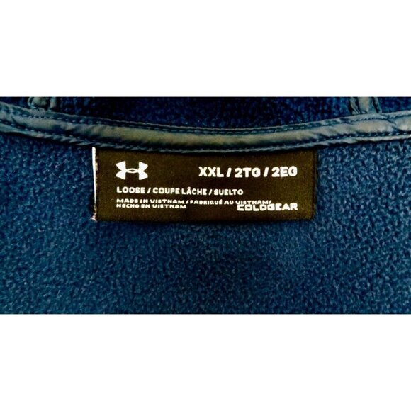 NEW! Under Armour Cold Gear Storm Fleece Lined Hooded Full Zip Jacket Blue 2XL - Picture 7 of 7